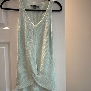 Boston Proper Light Green Twist Front Tank Top